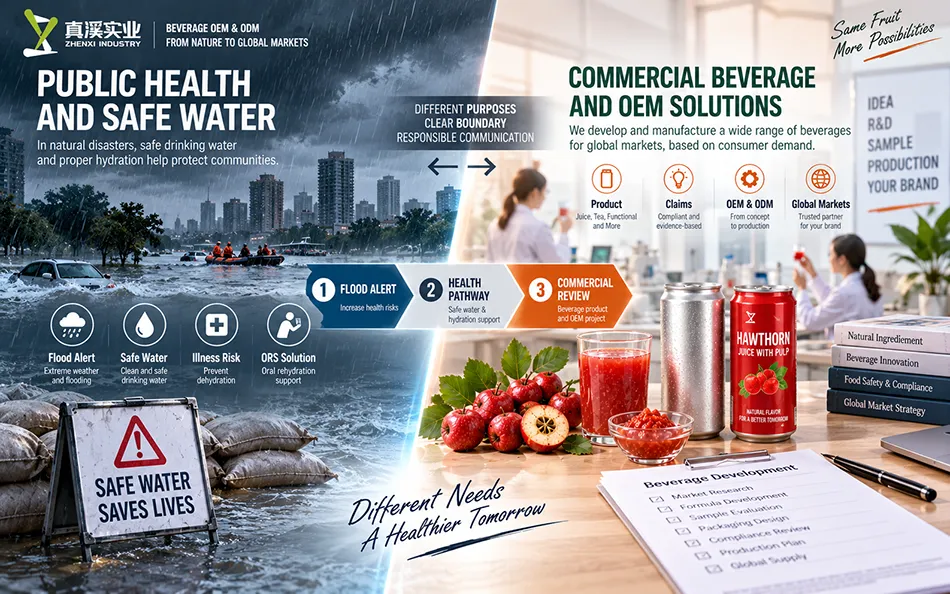 Flood response beverage health and commercial boundary