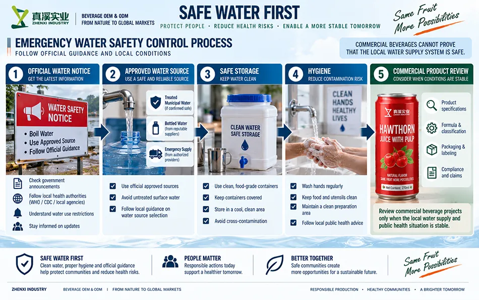 Safe water controls before commercial beverage decisions