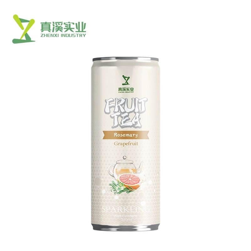 ZhenXi Rosemary & Grapefruit Sparkling Tea can with Sparkling and 320ml net-content artwork