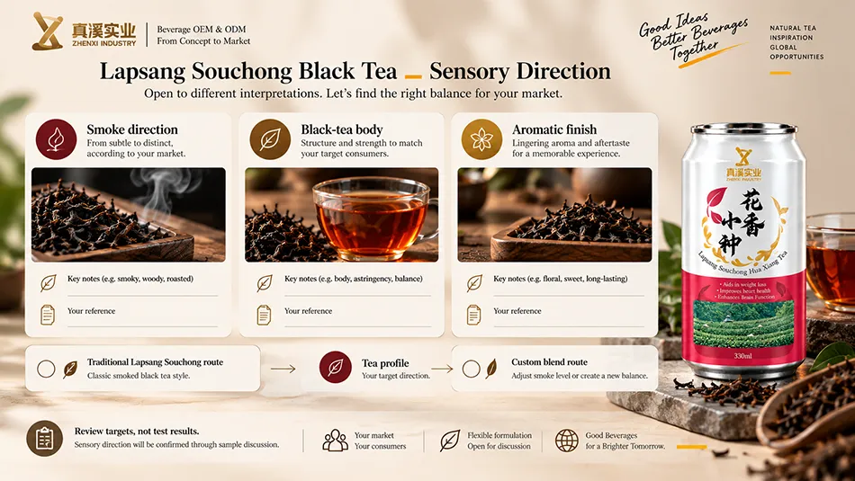 Lapsang Souchong Black Tea sensory review covering smoke direction, black-tea body, aromatic finish