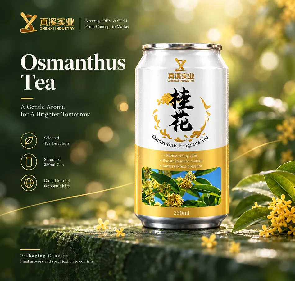 Packaging concept for Osmanthus Tea in a 330ml Standard aluminum can