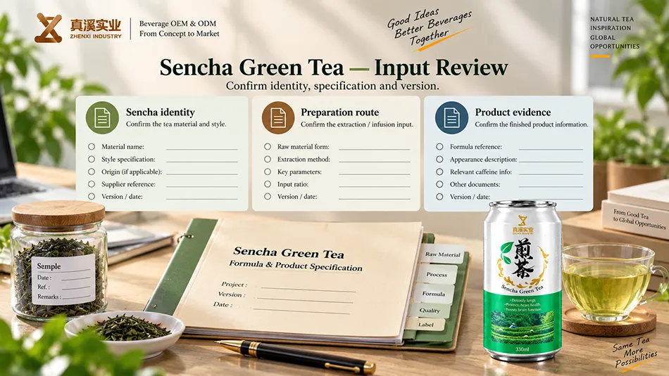 Input review for Sencha Green Tea: sencha identity, preparation route, product evidence