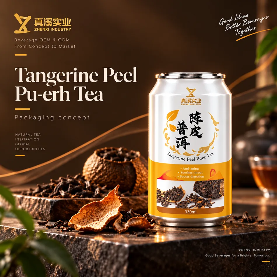 Packaging concept for Tangerine Peel Pu-erh Tea in a 330ml Standard aluminum can