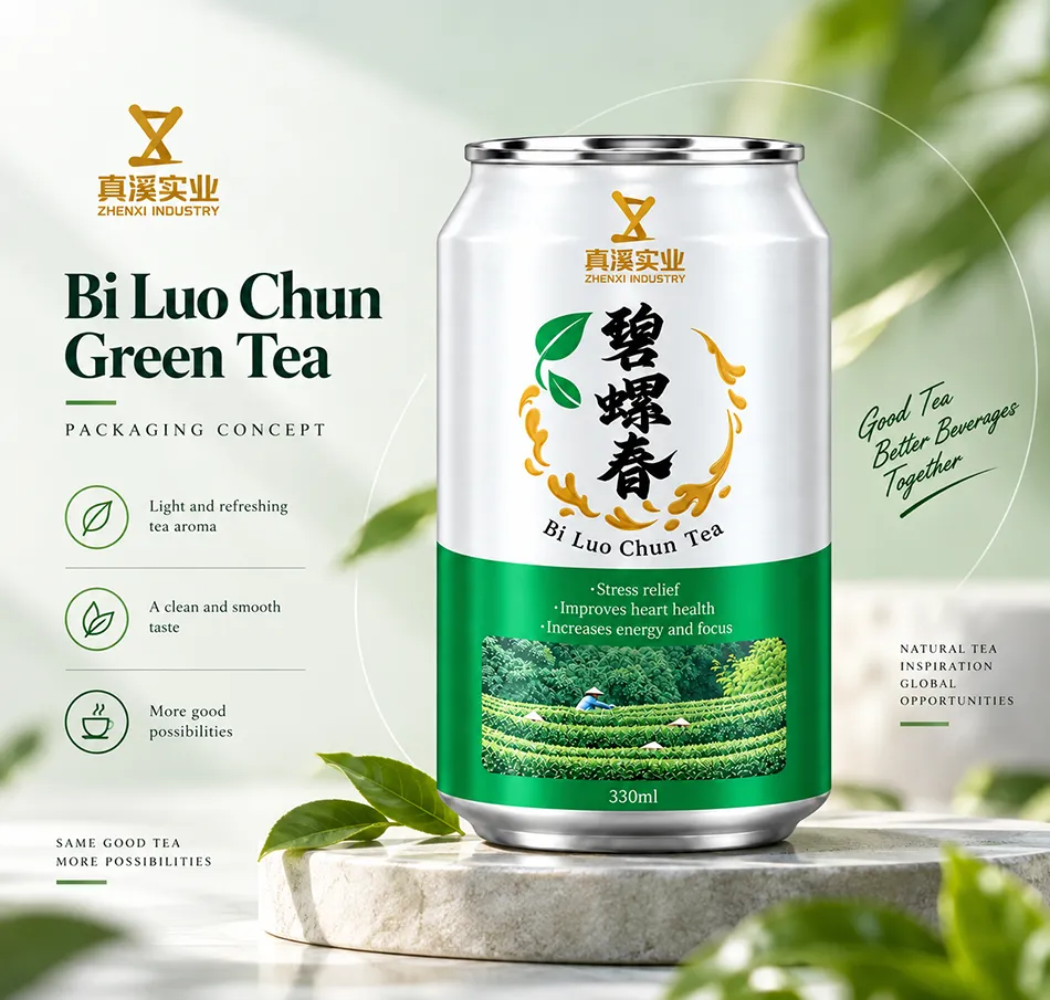 Packaging concept for Bi Luo Chun Green Tea in a 330ml Standard aluminum can