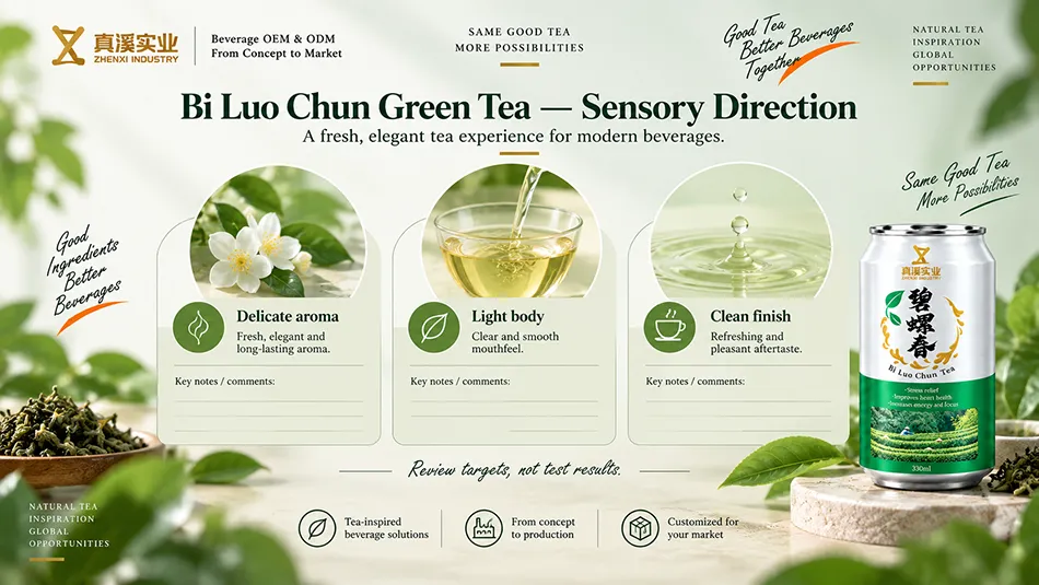 Bi Luo Chun Green Tea sensory review covering delicate aroma, light body, clean finish