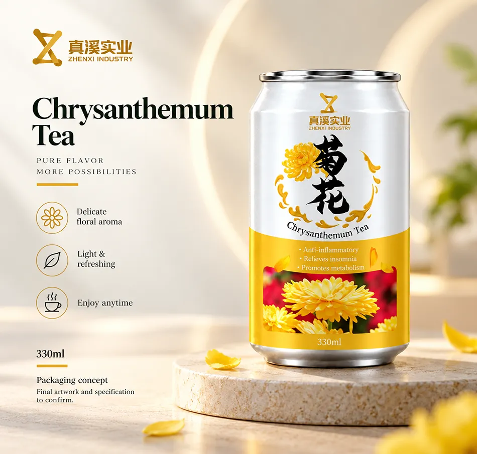 Packaging concept for Chrysanthemum Tea in a 330ml Standard aluminum can