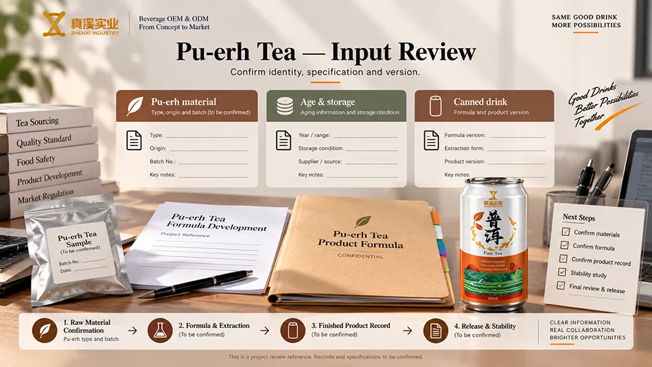 Input review for Pu-erh Tea: pu-erh material, age & storage, canned drink
