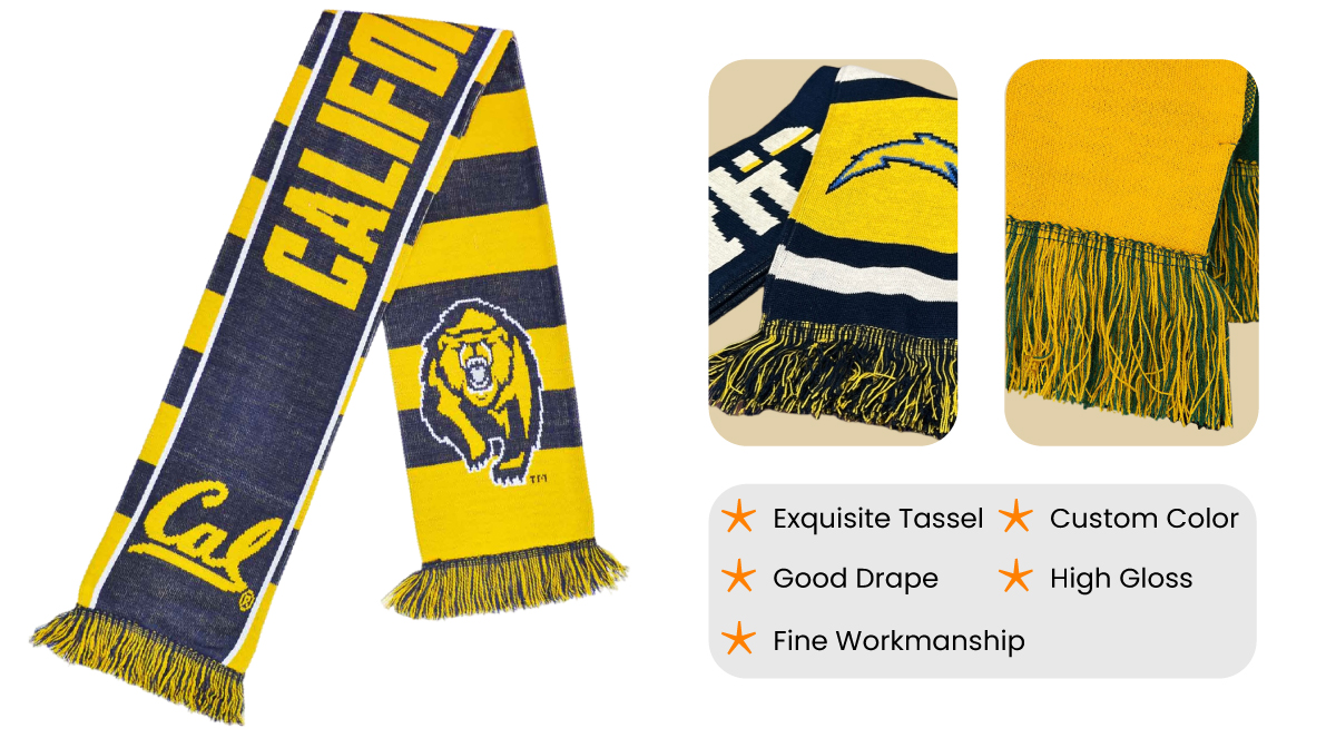 Custom Fan Scarfs material display