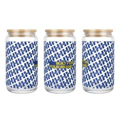 16 oz Glass Tumbler with Bamboo Lid & Straw (Crystal Decal),yourdyesub.com,16 oz Glass Tumbler with Bamboo Lid & Straw (Crystal Decal)