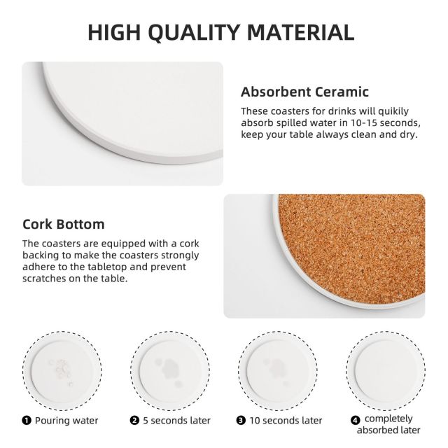 Ceramic Coaster Set (with Cork Backing),yourdyesub.com,Ceramic Coaster Set (with Cork Backing)