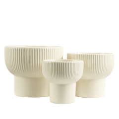 3PCS set Ceramic planters with textured design