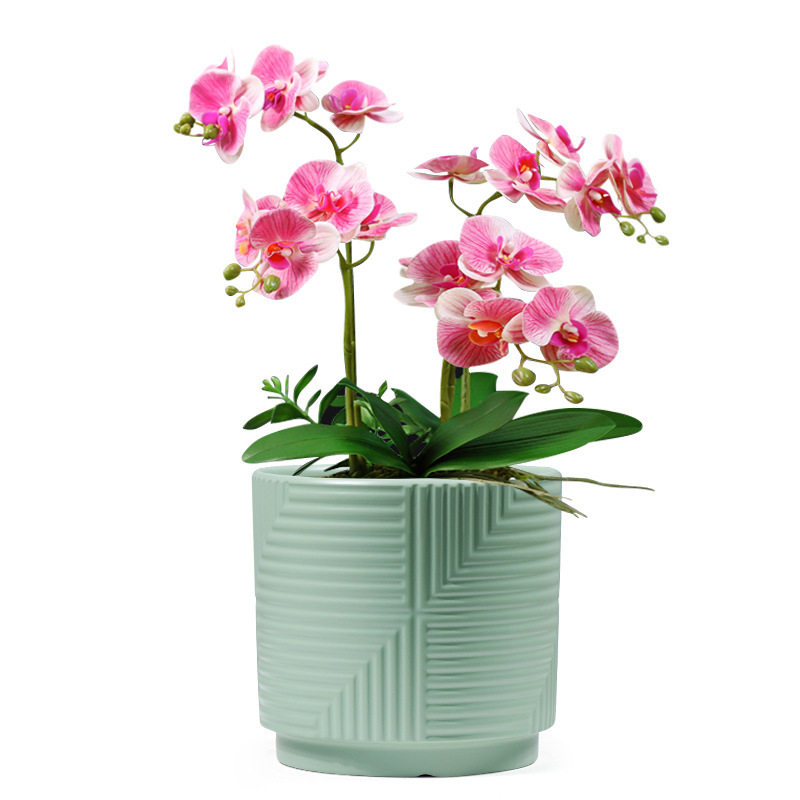 3PCS set texured ceramic planter pots