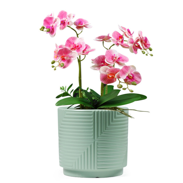 3PCS set texured ceramic planter pots