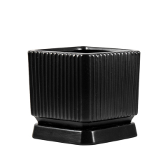Square Ceramic planter with saucer