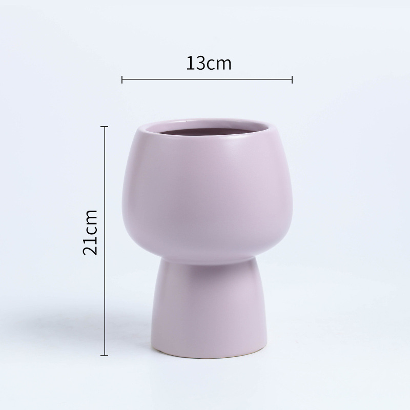 Unique design matte ceramic plant pot