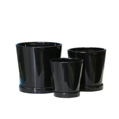 3PCS set ceramic planter pots with saucders
