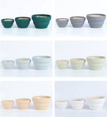 3PCS set bowl shaped ceramic planter pots