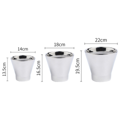 3PCS set silver ceramic planter pots