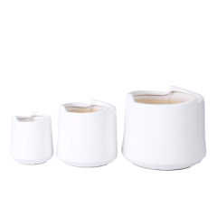 3PCS set matte color ceramic planter pots