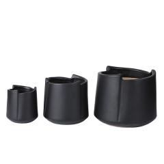 3PCS set matte color ceramic planter pots