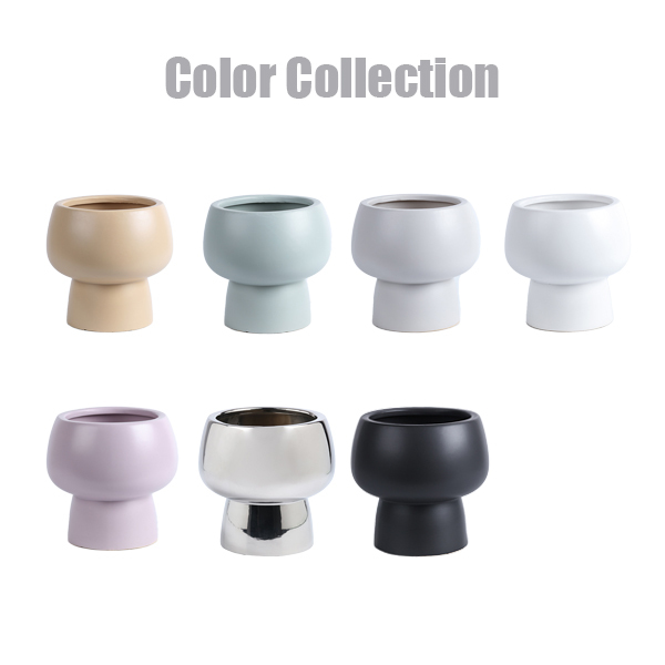 Unique design ceramic planter pot with matte color