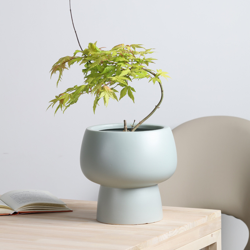 Unique design ceramic planter pot with matte color
