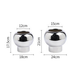Silver color ceramic round plant pot