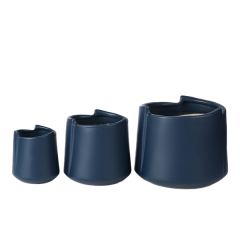 3PCS set matte color ceramic planter pots