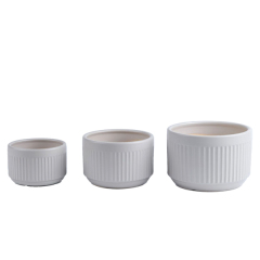 3PCS set texured ceramic pots for plants in matte color