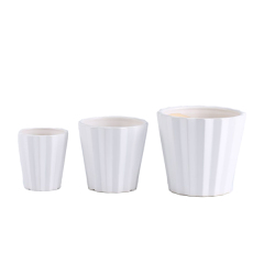 3PCS set texured ceramic planter pots with matte color