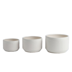 3PCS set texured ceramic pots for plants in matte color