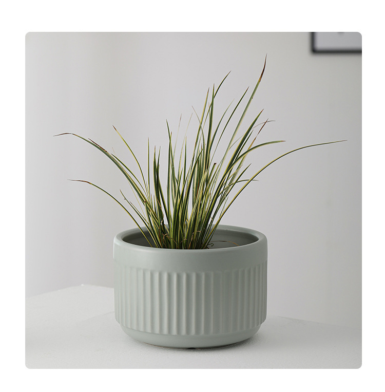 3PCS set texured ceramic pots for plants in matte color
