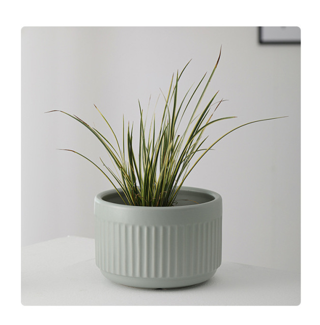 3PCS set texured ceramic pots for plants in matte color