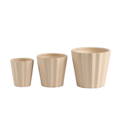 3PCS set texured ceramic planter pots with matte color