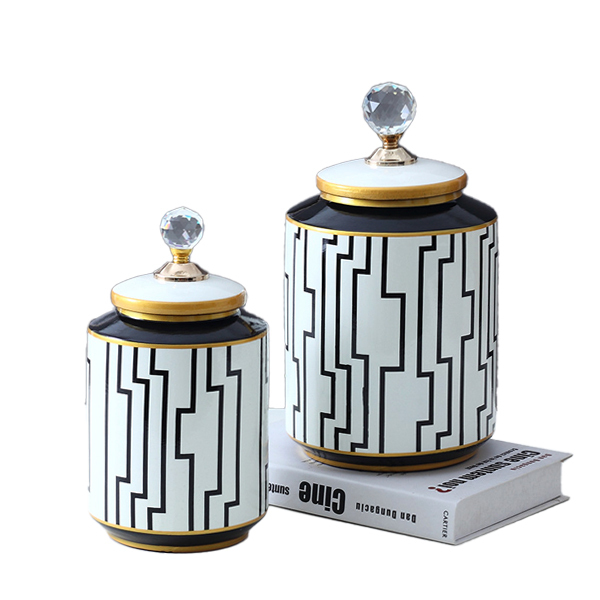 JLHX129 Ceramic gingle jar with lid