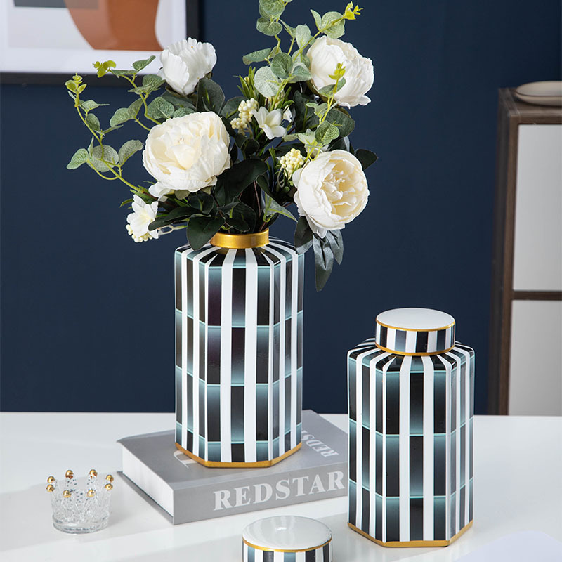 JLHX106 Home decoration ceramic jar with lid