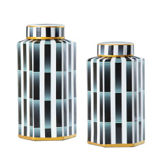 JLHX106 Home decoration ceramic jar with lid