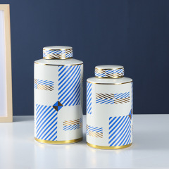 JLHX111 Geometric ceramic gingle jar with lid