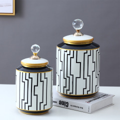 JLHX129 Ceramic gingle jar with lid