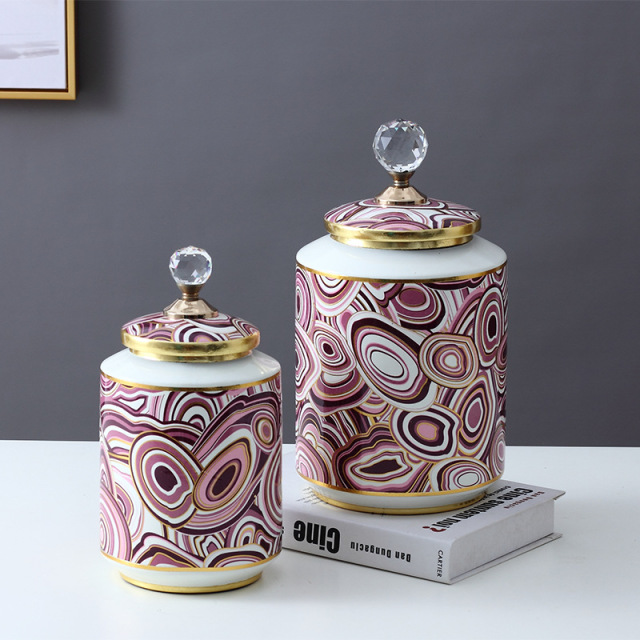 JLHX133 New design ceramic gingle jar with lid