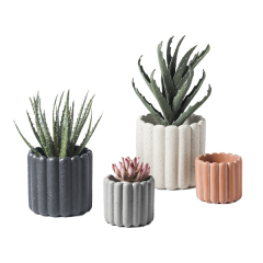 JYW012B Pumpkin design cement flower pot with speckle finish