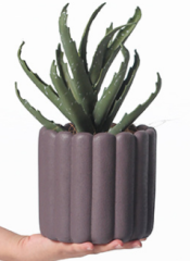 JYW012A Fluted cement pot with sands effect