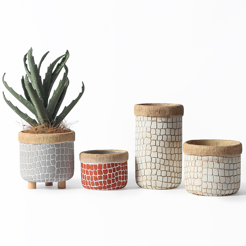 JYW007 Unique cement pots for plants