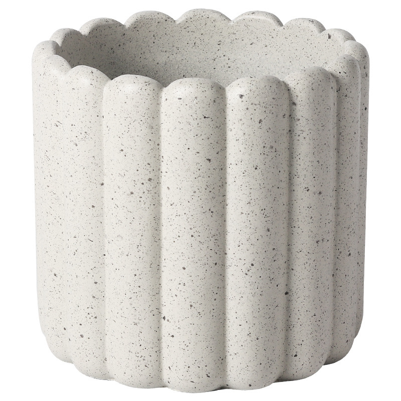 JYW012B Pumpkin design cement flower pot with speckle finish