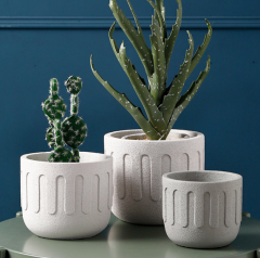 JYW005 Round cement pots with sands effect