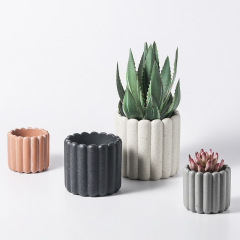 JYW012B Pumpkin design cement flower pot with speckle finish