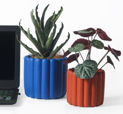 JYW012A Fluted cement pot with sands effect