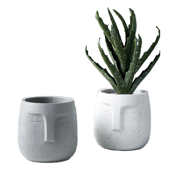 JYW001 Faced cement plant pot with sands effect