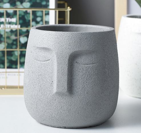 JYW001 Faced cement plant pot with sands effect