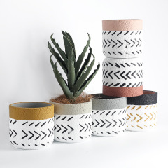 JYW019 Printing design cement flower pots